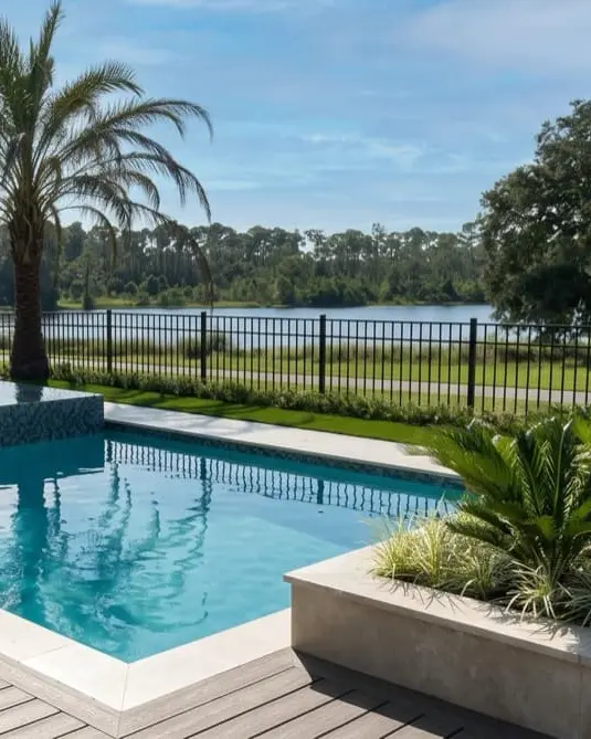 lakefront spa — custom pool by Grunit