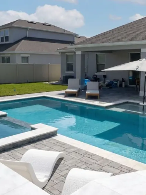 paver pool spa — custom pool by Grunit