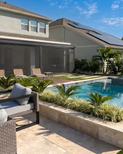 screened lanai spa — custom pool by Grunit