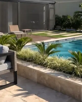 screened lanai spa — custom pool by Grunit