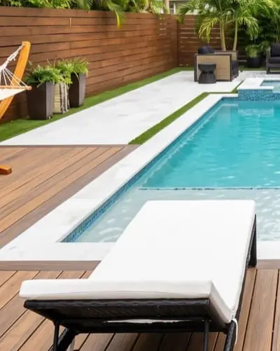 tropical courtyard — custom pool by Grunit