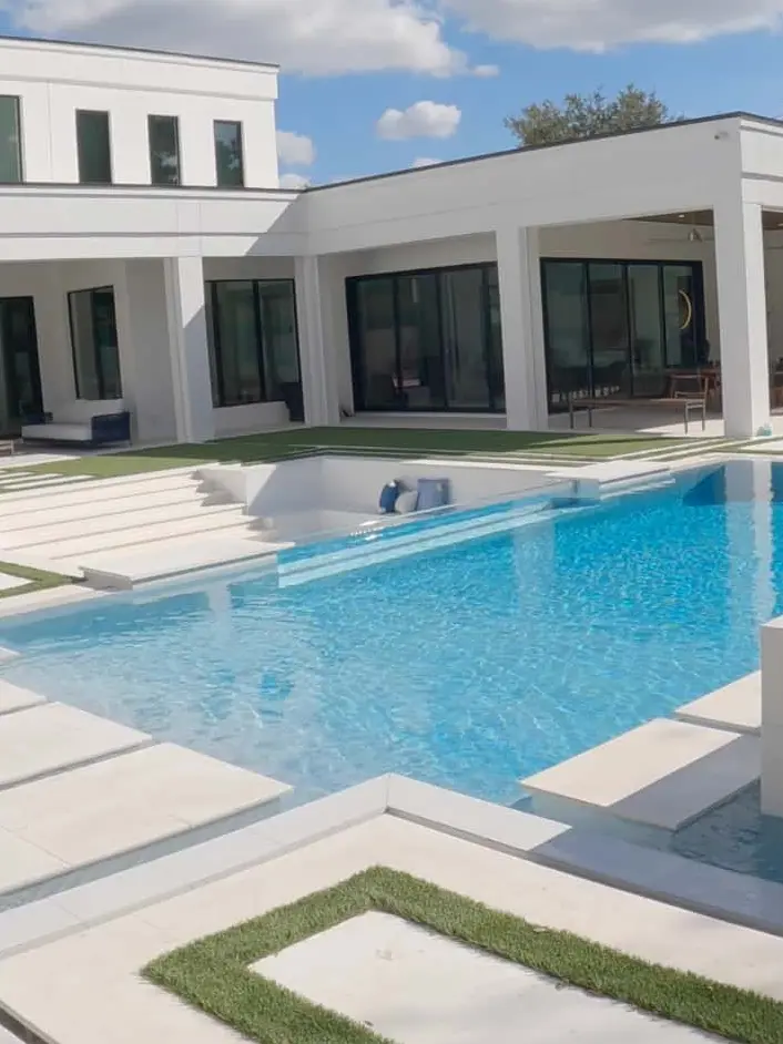 Poolside villa project by Grunit