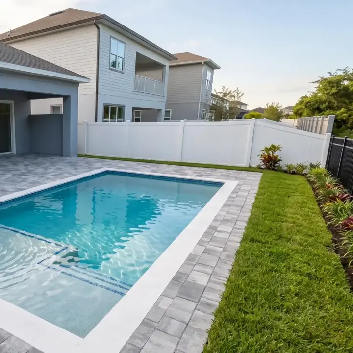 Larkspur Lake Drive Residence staged outdoor living and poolscape — Winter Garden, FL
