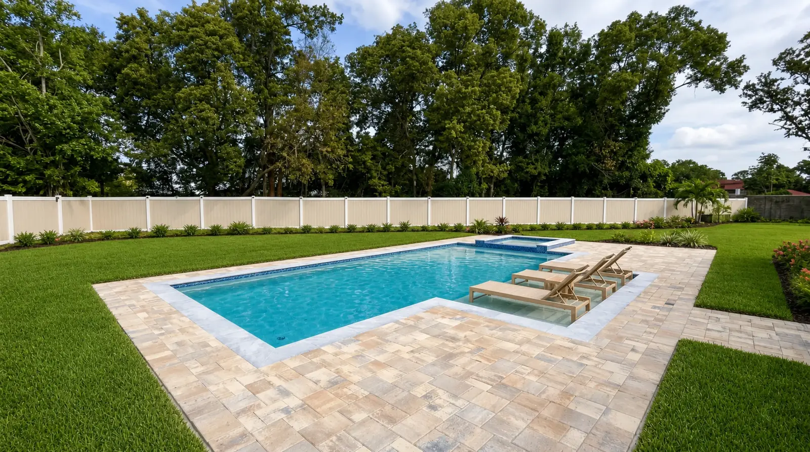Idealized completed-property view 1 of the Ardele Court Residence poolscape