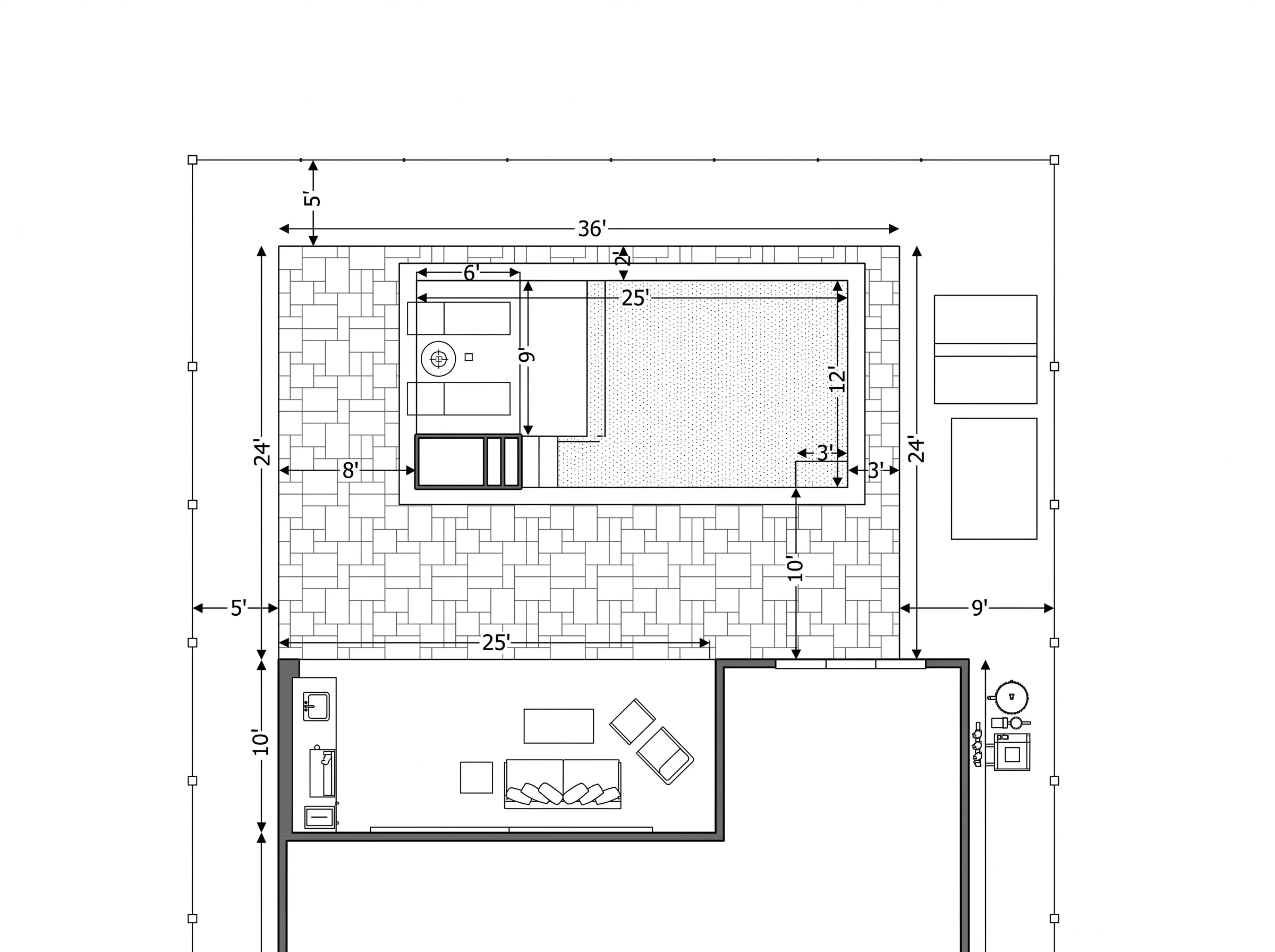 Dimensioned site plan