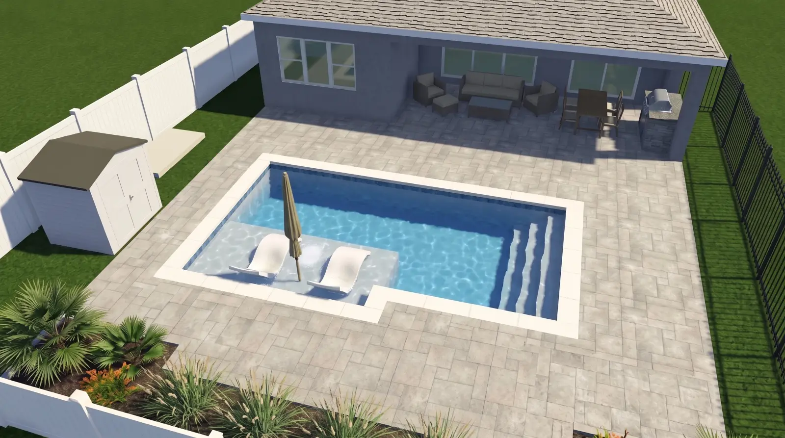 3D design rendering for Larkspur Lake Drive Residence, view 1 of 2