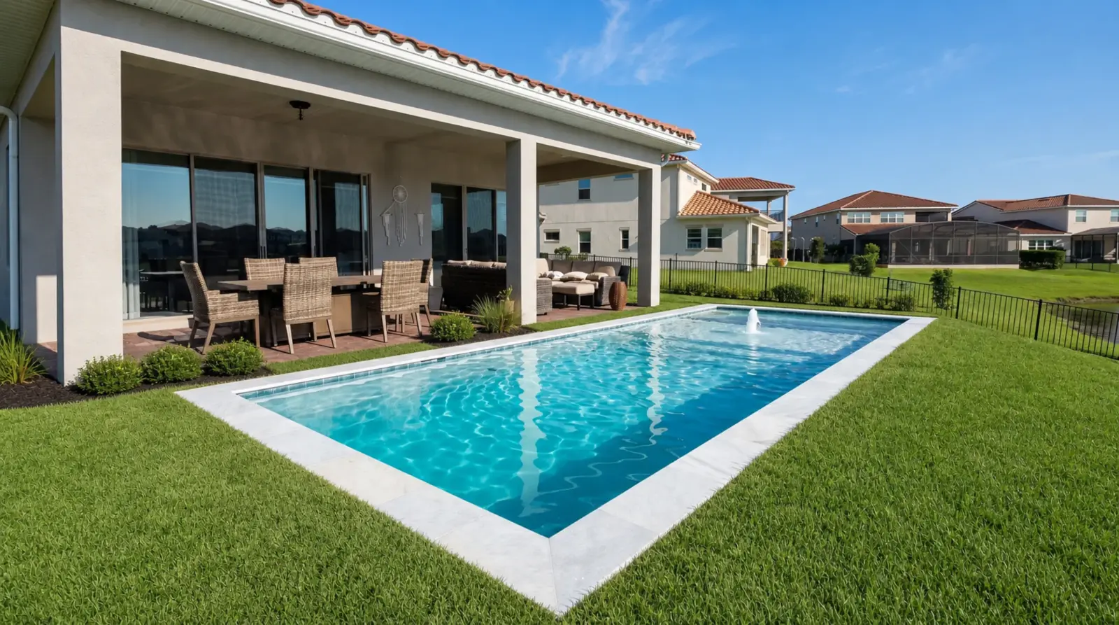 Idealized completed-property view 2 of the Oakenshaw Lane Residence poolscape