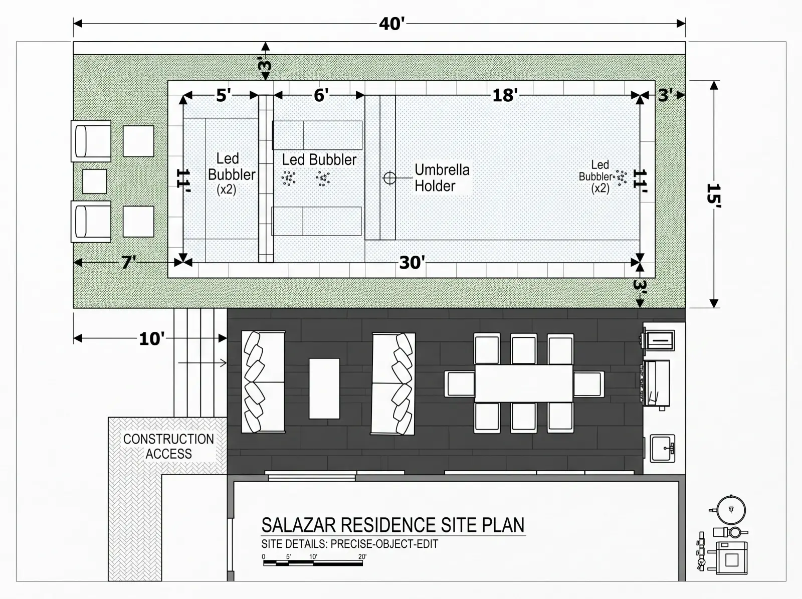 Dimensioned site plan