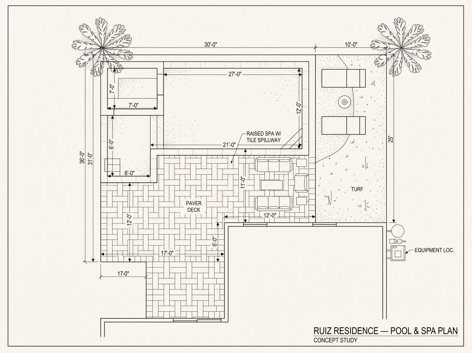 Dimensioned site plan