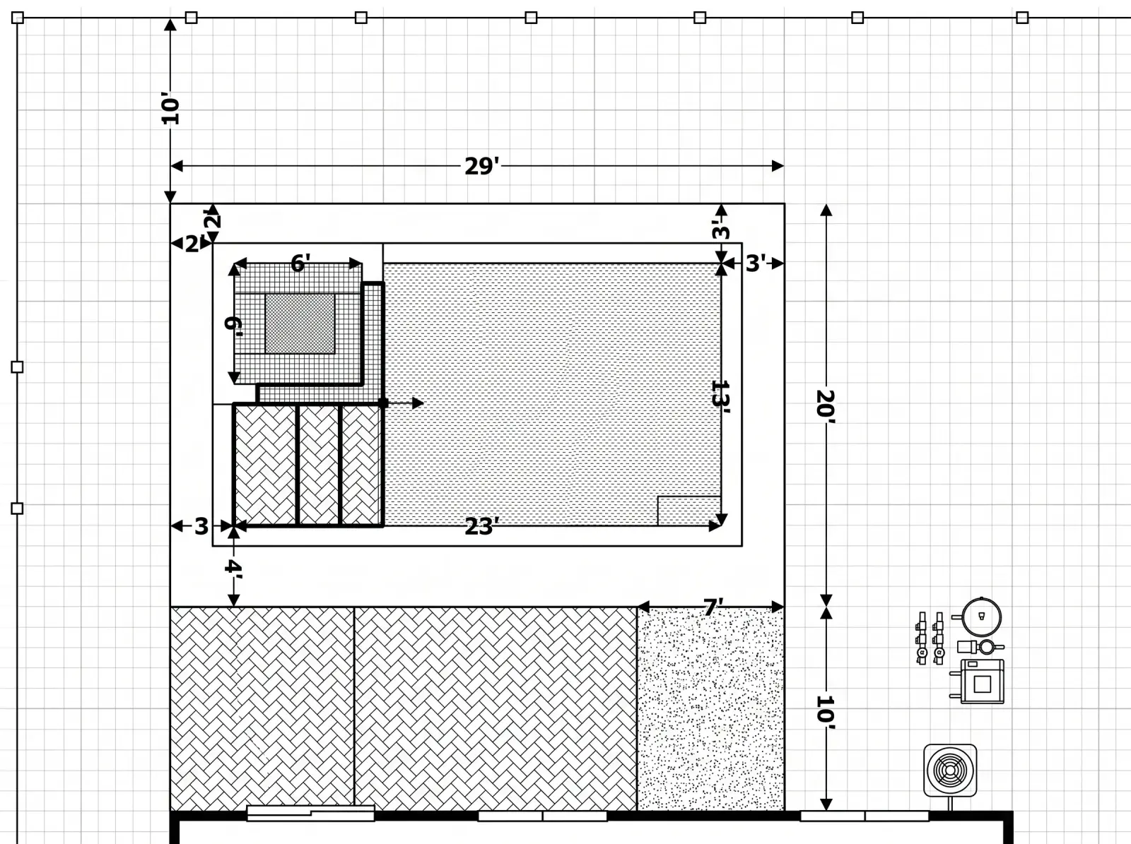 Dimensioned site plan