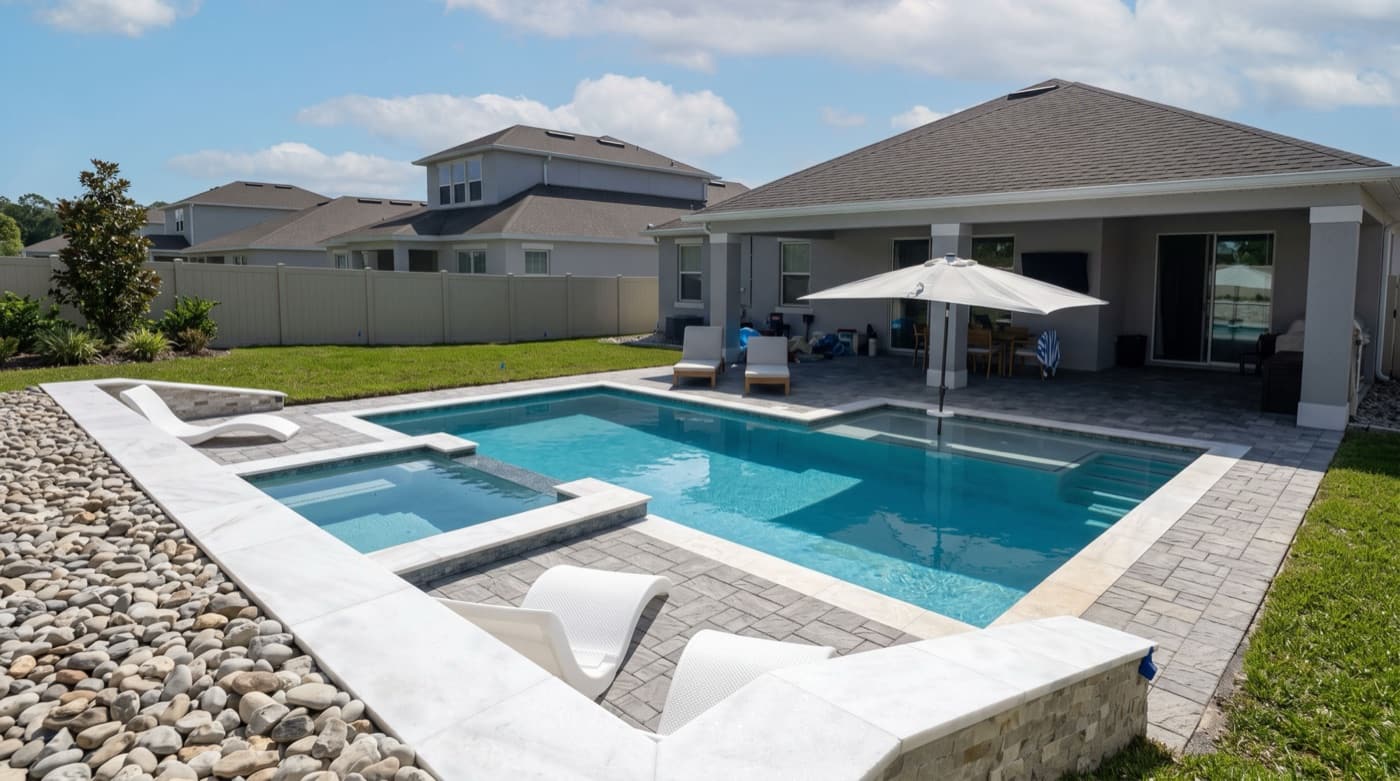 Paver Pool & Spa — custom pool by Grunit