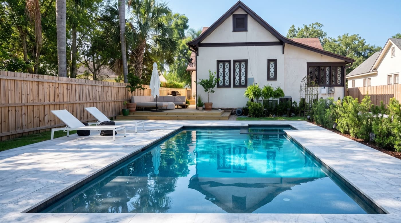 Tudor Marble Deck — custom pool by Grunit