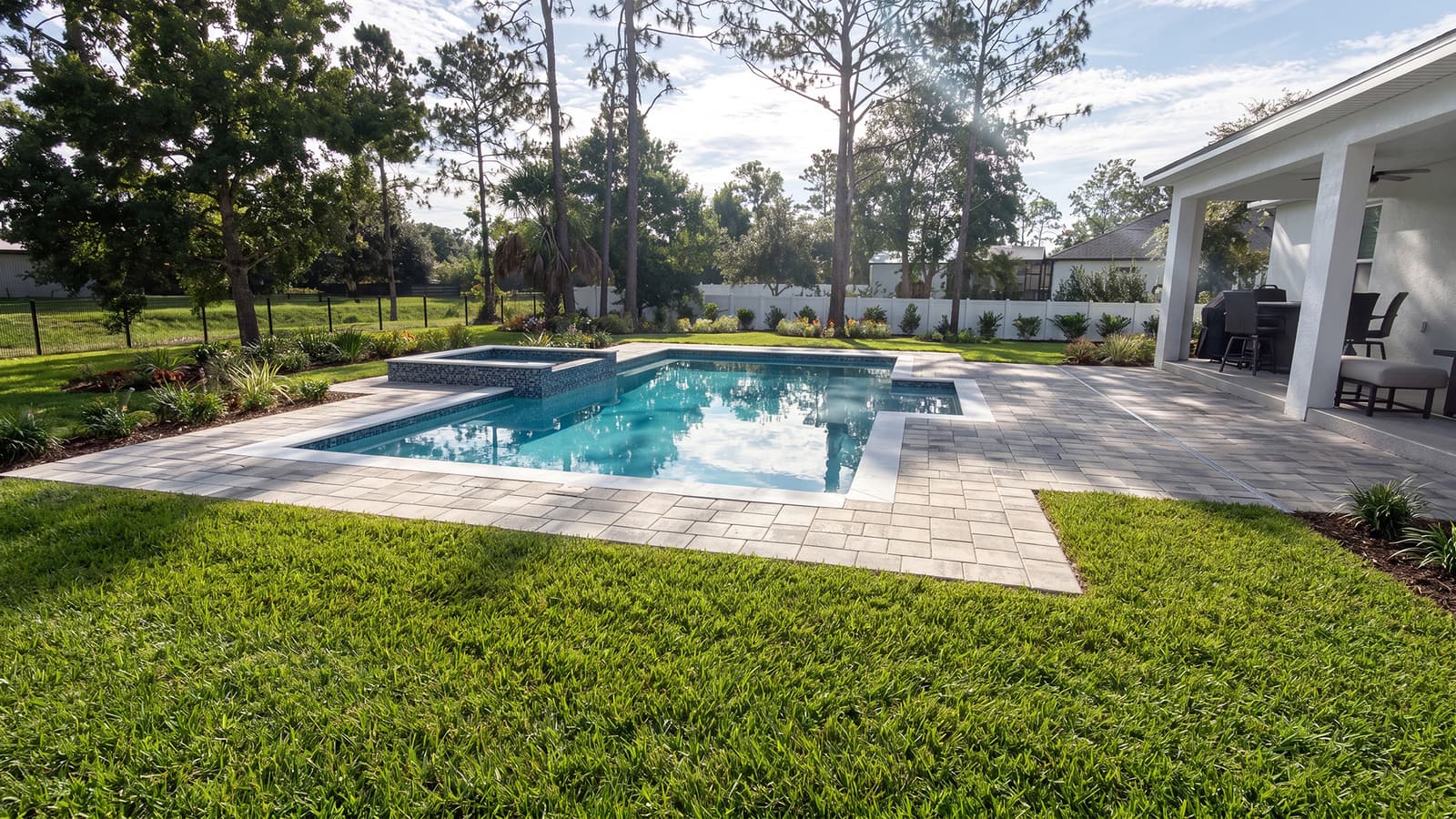 Featured completed poolscape — Seaview Street Residence, Orlando, FL