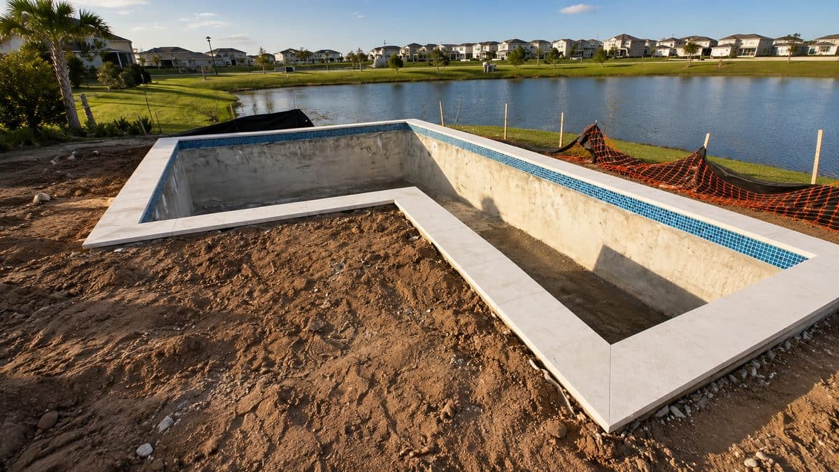 Pool under construction and remodeling by Grunit, lakeside Central Florida